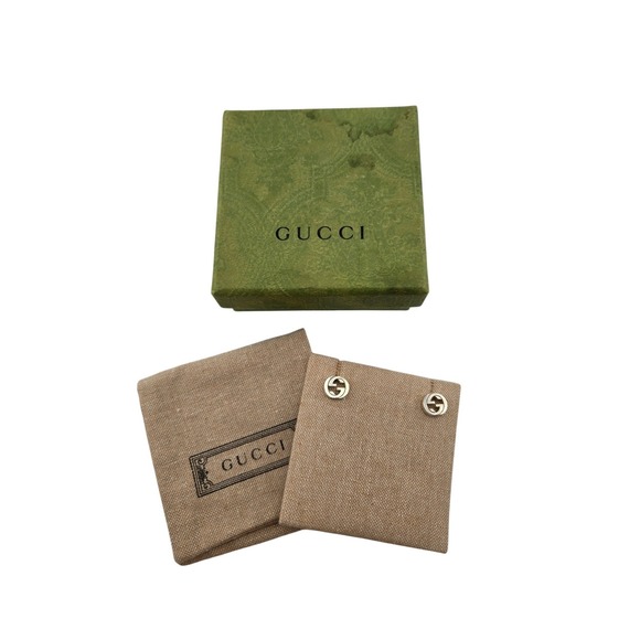 Gucci Jewelry - Gucci Interlocking G Stud Earrings Sterling Silver 925 Logo with Box & COA